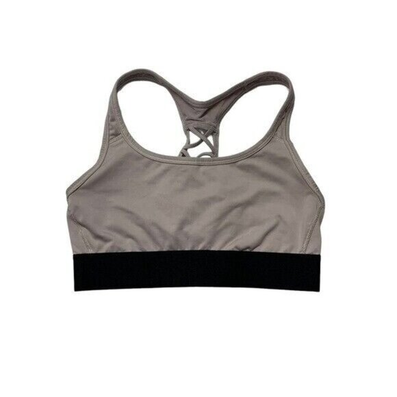 Victoria Sport Grey Racerback Sports Bra Mesh Detail Supportive Activewear Small - Picture 1 of 4